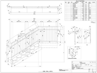 Stair Handrail Shop Drawings services