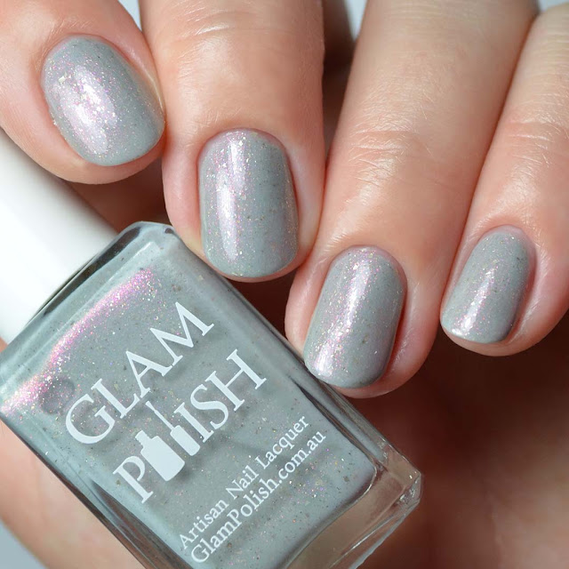 gray crelly shimmer nail polish