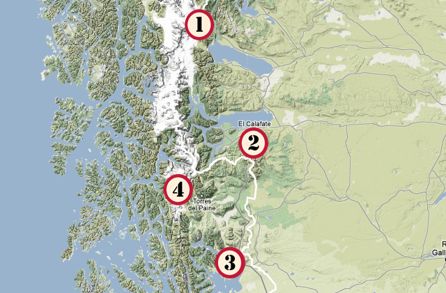 Patagonia hiking destinations map