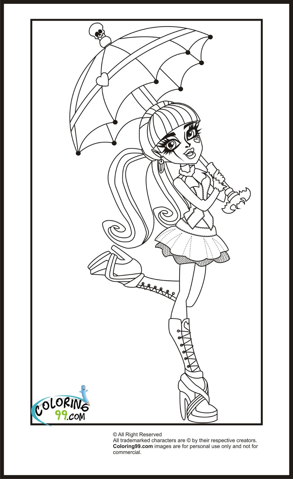 Monster High Draculaura Coloring Pages | Team colors