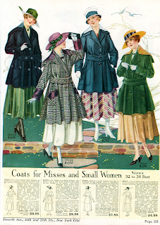 1915 women's fashion catalog page image coats vintage clothes clipart