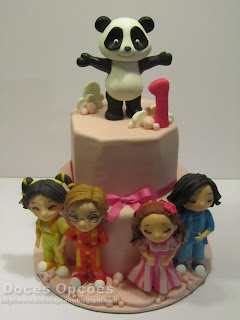 Bolo de aniversário Panda e os Caricas