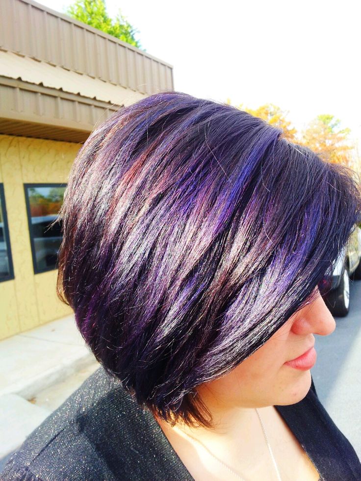 Short Hair With Purple Highlights