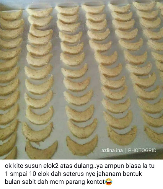 Biskut Raya Kuih Bangkit Kelapa Bulan Cara Cikgu Azlina 