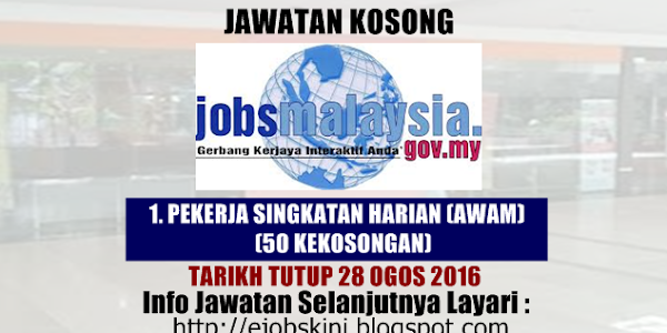 Jawatan Kosong Ibu Pejabat Jobsmalaysia Cyberjaya - 28 Ogos 2016