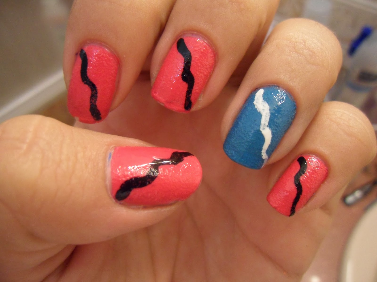 Territorio nail art y más ...: Reto bat uñas sencillas
