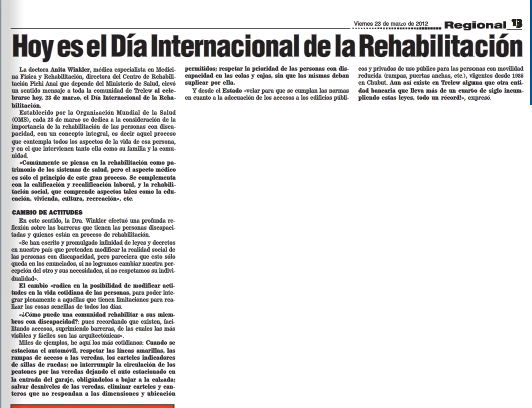 Dia Internacional rehabilitación