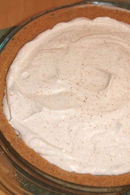 Finished eggnog pudding pie.