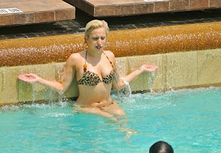 hot lady gaga nude in a pool showing her breast