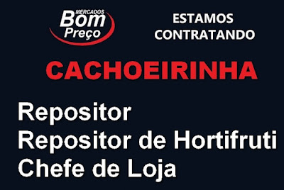 Supermercado contrata Repositor de Hortifruti, Repositor e Chefe de Loja em Cachoeirinha