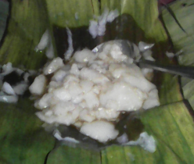 bubur sumsum bungkus daun pisang