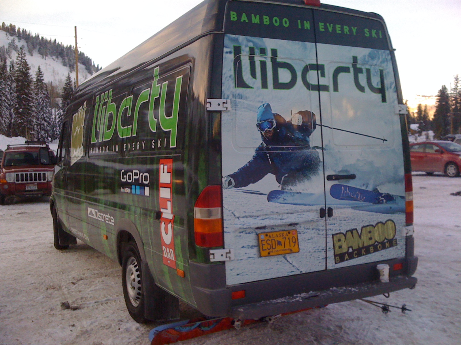 The Liberty Demo Van: Squally- the child of WALL-E and a squall that terrorized the van somewhere near Winter Park.........What a sicko on the back door.