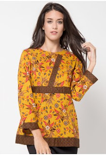 Model Baju Kerja Batik Lengan Panjang