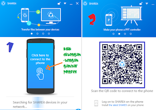 Gambar 4 Cara Menghubungkan SHAREit dari Smartphone ke PC