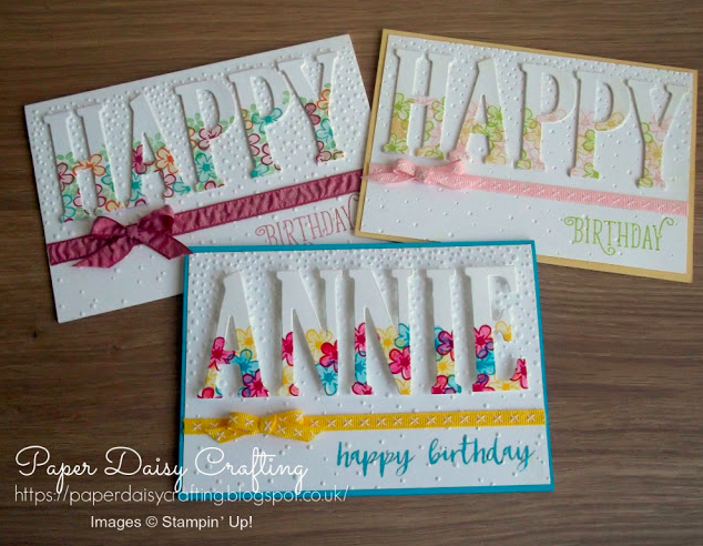 Nigezza Creates With Stampin' Up! friends Paper Daisy Crafting using the Large letter dies