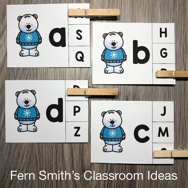 Click Here to Get This Alphabet Clip Cards January Bundle For Your Literacy Centers this Winter!