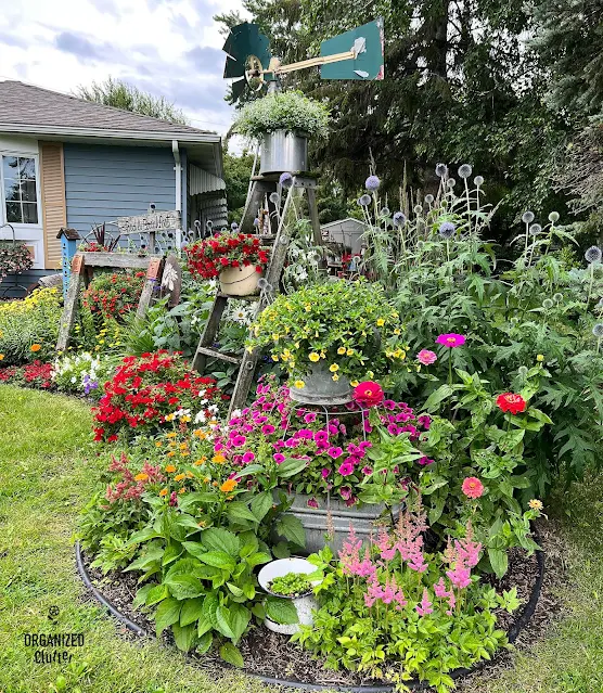Photo of my junk garden front yard border.