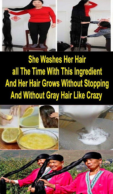She Washes Her Hair all The Time With This Ingredient And Her Hair Grows Without Stopping And Without Gray Hair Like Crazy