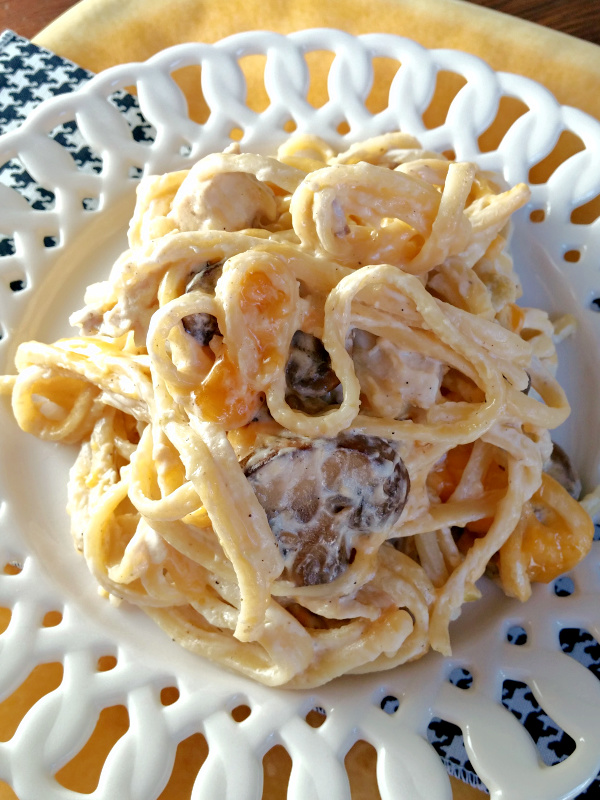 Classic Chicken (or Turkey) Tetrazzini made with chicken or turkey, pasta, mushrooms, wine (optional) and cheese is easy enough for weeknight meals and special enough for special occasions and is the PERFECT casserole recipe for leftover turkey!