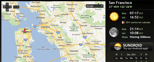  is a overnice Google Maps based app for finding the sunrise as well as sunset times for anywhere inward  New Sunrise as well as Sunset Times on Google Maps