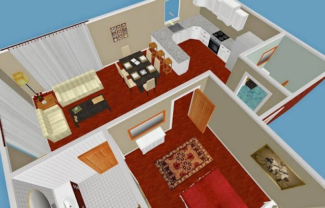 Kumpulan Denah rumah minimalis modern 3 Dimensi lengkap 