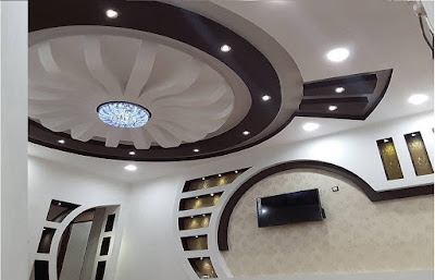 gypsum board false ceiling designs with indirect lighting for living room and hall 2019