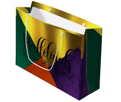 Hallelujah Gift Bags You Can Use For Shopping And Gifting - Geometric Purple Green Gold Theme