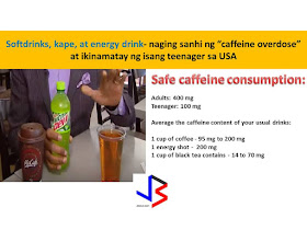    A student, in the United States died after consuming three caffeine-high beverages within two hours. The tragic death of the teenager sheds light on something that many are not aware of- caffeine overdose.    Davis Allen Cripe, was a healthy 16 years old high school student from South Carolina. He died after consuming caffe latte, a large iced Mountain Dew, and an energy drink during a two-hour period. Shortly thereafter, he suffered a cardiac arrhythmia at school. He was pronounced dead an hour later.    Cripe used to be a healthy teenager. He has no heart problems at all.   After consuming the caffeinated beverages in less than two hours period, the teenager passed out. According to investigation, he suffered from cardiac arrhythmia due to the high dosage of caffeine that he consumed.   HOW MUCH CAFFEINE IS SAFE TO CONSUME?   According to the  US Agriculture Department’s latest Dietary Guidelines it should be safe to consume up to 400 milligrams of caffeine or equivalent to two to four 8 oz. cups of coffee. 600 milligrams can be dangerous already as per the FDA.  Teenagers should not exceed 100 milligrams and children should not consume caffeine at all.   Cripe was found with 403 mg of caffeine in the autopsy.   In average the caffeine content of your usual drinks:  1 cup of coffee - 95 mg to 200 mg  1 energy shot -  200 mg   1 cup of black tea contains - 14 to 70 mg  “It varies from individual to individual, but consuming more than your normal amount of caffeine could make you feel nervous, anxious, irritable or jittery, and may cause excessive urine production or irregular heartbeat,” says caffeine researcher Maggie Sweeney.  High doses of caffeine can lead to coma, convulsions, heart attack, vomiting and even death, just like what happened to the teenager.      According to CDC or US Center Of Disease Control And Prevention :  "In 2007, 1,145 adolescents aged 12 to 17 went to the emergency room for an energy drink related emergency, in 2011 that number climbed to 1,499."   WHAT ARE THE SYMPTOMS OF CAFFEINE OVERDOSE?     The following are the symptoms of caffeine overdose: 1: Jitters & Nervousness  2: Dizziness & Nausea 3: Insomnia  4: Elevated Heart Rate & Palpitations       