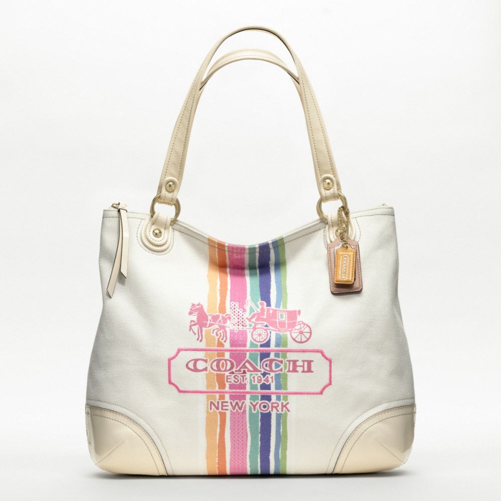 Bags  Bags: READY STOCK : COACH 19615 Poppy Legacy Stripe Glam Tote