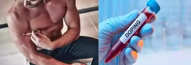Athlete receiving a doping injection.