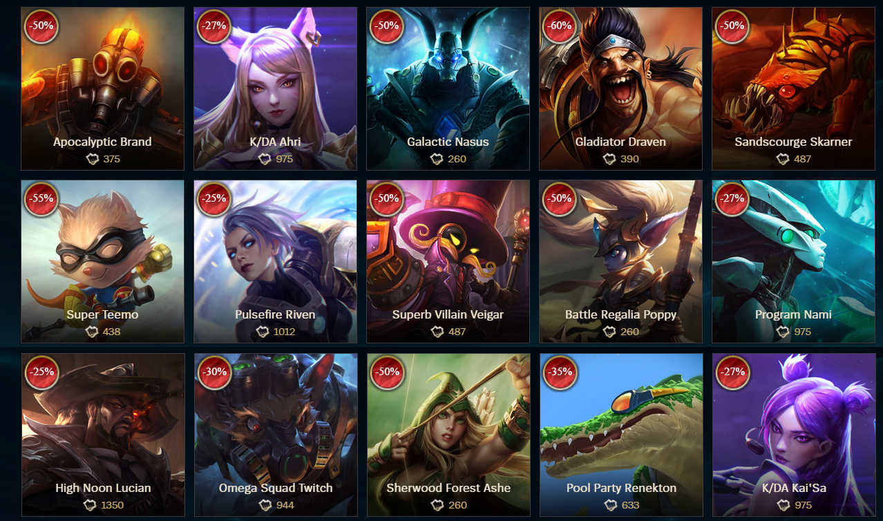 Surrender At Champion Skin Sale Week Of April 15th