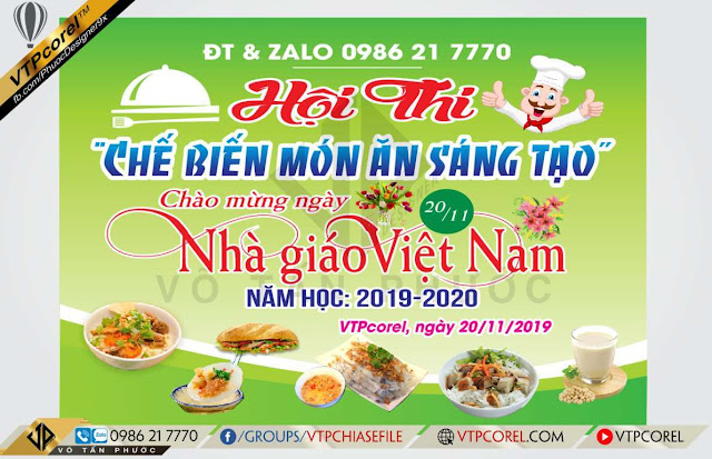 Phông nền Hội thi Chế biến món ăn sáng tạo 20/11