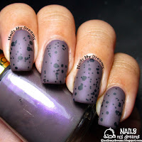 dark purple speckled nail art