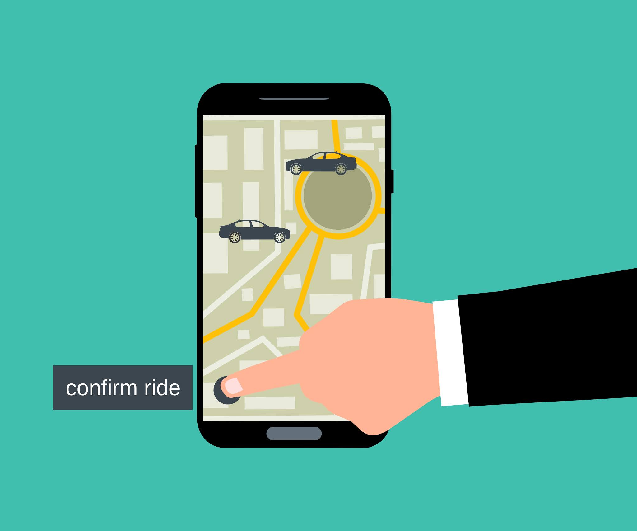 Taxi service mobile application graphic design