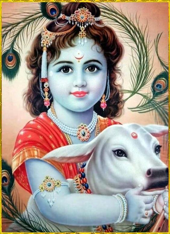 Bhagwan Shri Krishna Picture with Cow