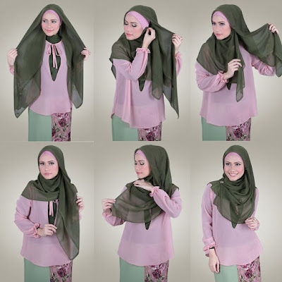 Tutorial Hijab Paris Segi Empat