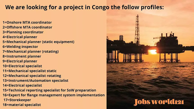 We are looking for a project in Congo the follow profiles: