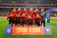 SELECCIÓN DE ESPAÑA. Temporada 2021-22. Ferran Torres, Marcos Alonso, Rodri, Pau Torres, Morata, David Raya. Eric García, Pedri, Carvajal, Gavi y Pablo Sarabia. SELECCIÓN DE ESPAÑA 2 SELECCIÓN DE ALBANIA 1 Sábado 26/03/2021, 19:45 horas. Partido internacional amistoso. Cornellá-El Prat, Barcelona. 35.444 espectadores.