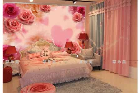  Wallpaper  Dinding  3D  Motif Bunga Mawar Konsep Kamar  Tidur 