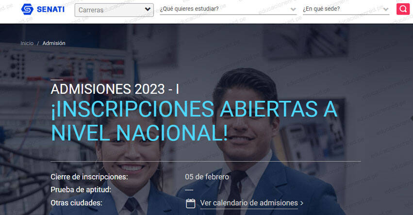 SENATI: Cómo postular a la Prueba de Aptitud 2023-I (Inscripción Examen Admisión Nivel Nacional) www.senati.edu.pe