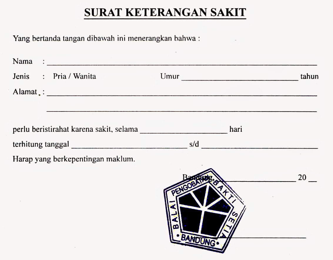 Contoh Surat Izin Sakit dari Dokter Terbaik  Kata Kata 