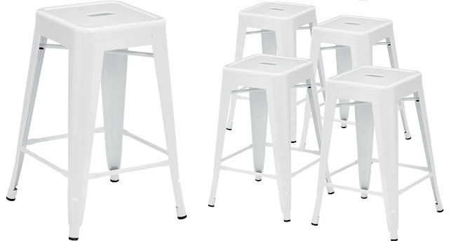 10. Pioneer Square Haley 24-Inch Backless Metal Stool
