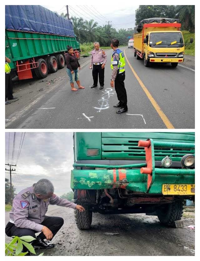 Laka Lantas, Pengendara Sp. Motor Tewas dan Sopir Truk Melarikan Diri