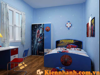 Thiết kế và cung cấp nội thất bộ phòng ngủ người nhện cho bé nhà chị Thuần