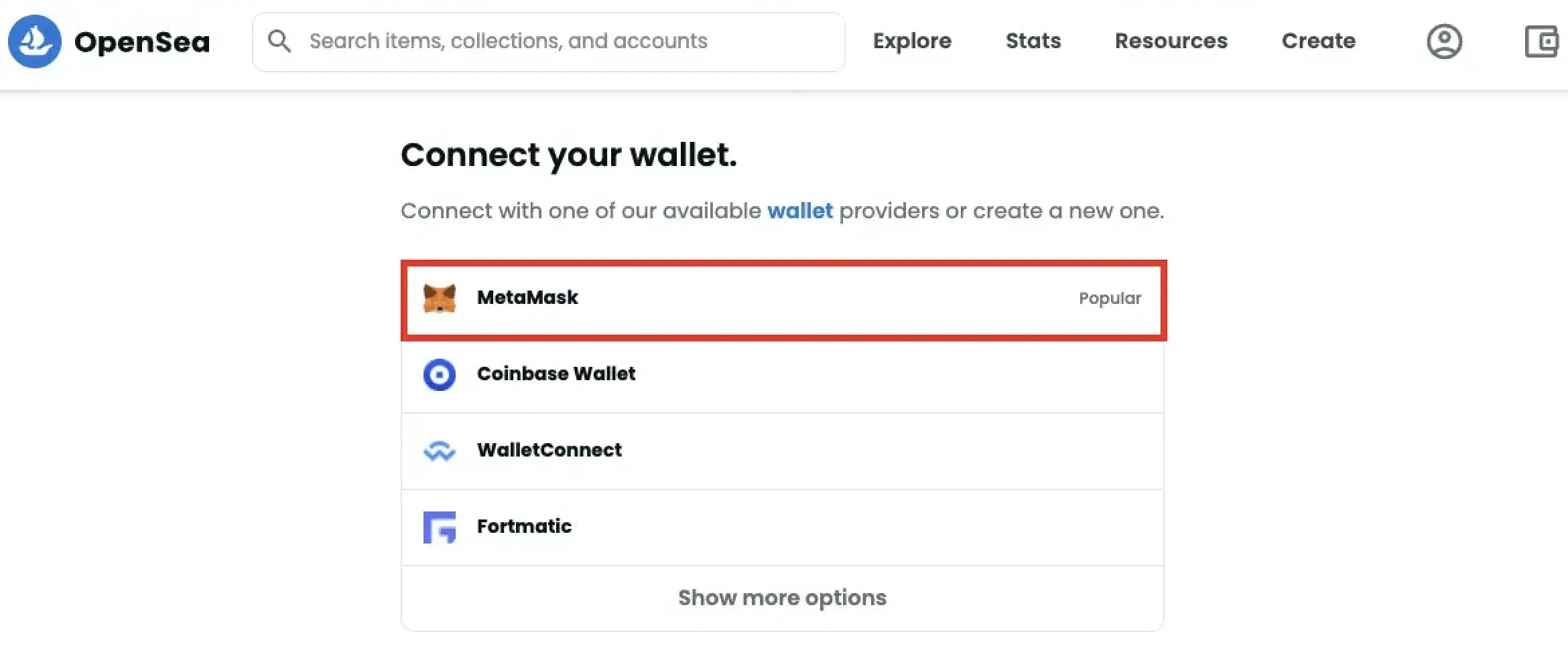 How to connect your wallet on opensea