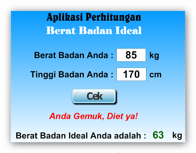 Aplikasi Cek Berat Badan Ideal