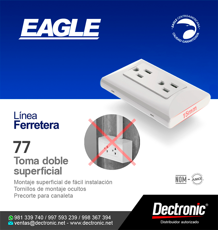 Toma doble superficial 77 - Eagle