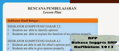 RPP Bahasa Inggris SMP Kurikulum 2013 Kelas 7, 8, 9