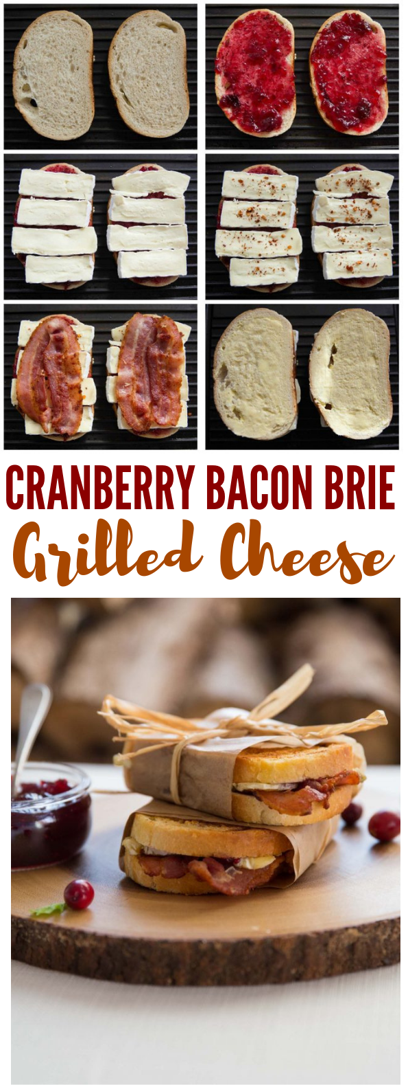 Cranberry Bacon Brie Grilled Cheese #dinner #food