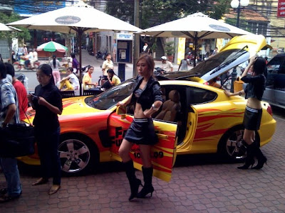 There were two cute cars in s famous movie were shown at City Plaza in HCM 